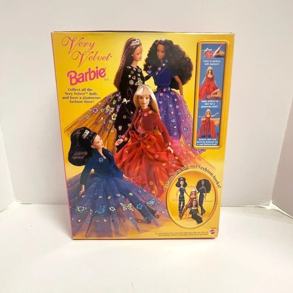 Very Velvet Barbie Doll Red Sparkly Gown Crown Markers Sticker Sheets‎ New